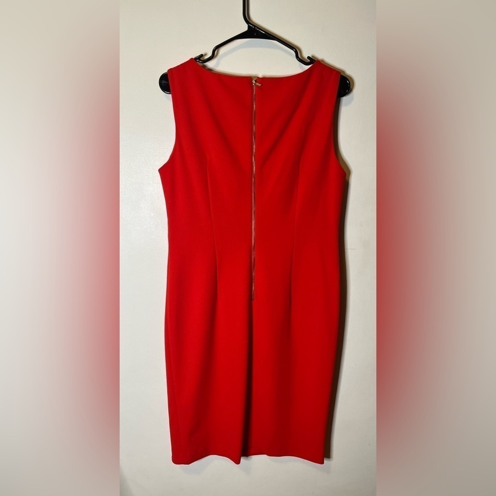 Calvin Klein red ruched dress size 10 - Picture 5 of 5